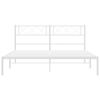 vidaXL Metal Bed Frame without Mattress with Headboard White 135x190cm