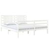 vidaXL Bed Frame without Mattress White 150x200 cm King Size Solid Wood Pine