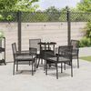 vidaXL Garden Dining Set 5 pcs Black Poly rattan