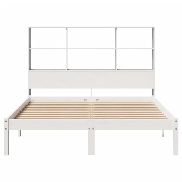 vidaXL Bookcase Bed without Mattress White 120x200 cm Solid Wood Pine