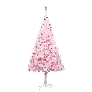 vidaXL Artificial Christmas Tree | Pink | PVC | Medium | Faux Tree | Cone-shaped