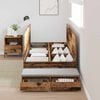 vidaXL Storage Bed Frame with Drawer Old Wood 90 cm Engineered Wood