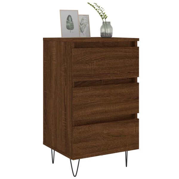 vidaXL Bedside Cabinets 2 pcs Brown Oak 40x35x69 cm Engineered Wood
