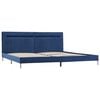 vidaXL Bed Frame with LED without Mattress Blue Fabric 150x200 cm King Size