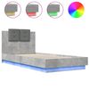 vidaXL Bed Frame with LED without Mattress Concrete Grey 90x200 cm