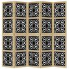vidaXL Room Divider 5 Panels Brown and Black Solid Wood Paulownia