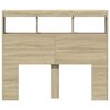 vidaXL Headboard Cabinet with LED Sonoma Oak 120x17x102 cm