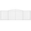 vidaXL Arched Gabion Baskets 15 pcs 400x30x120/140 cm Galvanised Iron