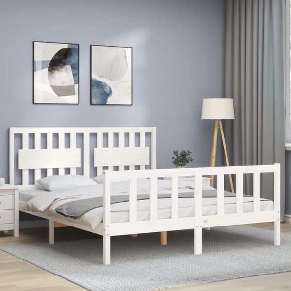 vidaXL Bed Frame without Mattress White 160x200 cm Solid Wood Pine