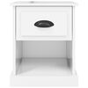 vidaXL Bedside Cabinet High Gloss White 39x39x47.5 cm Engineered Wood
