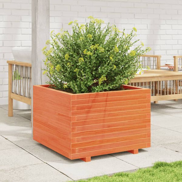 vidaXL Garden Planter Wax Brown 70x70x49.5 cm Solid Wood Pine