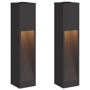 vidaXL Solar Led Pathway Light 2 pcs Warm White 18 x 18 x 80 cm