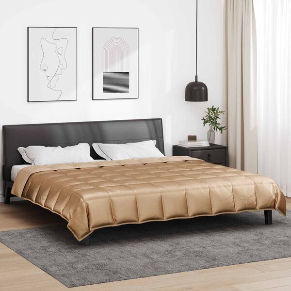 vidaXL Full Year Duvet Gold 240 x 200 cm Satin and Microfiber