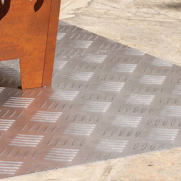 vidaXL Stair Tread Rectangular 2 pcs Silver 80 x 50 cm Aluminium