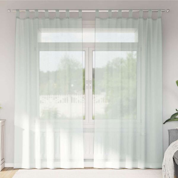 vidaXL Voile Curtains with Loops 2 pcs Light Grey 140x225 cm