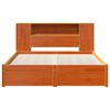 vidaXL Bookcase Bed Frame Wax Brown 160 x 200 cm Solid Pine Wood