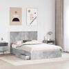 vidaXL Storage Bed Concrete Grey 160 x 200 cm Engineered Wood