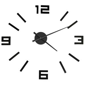 vidaXL 3D Wall Clock Modern Design Black 100 cm XXL