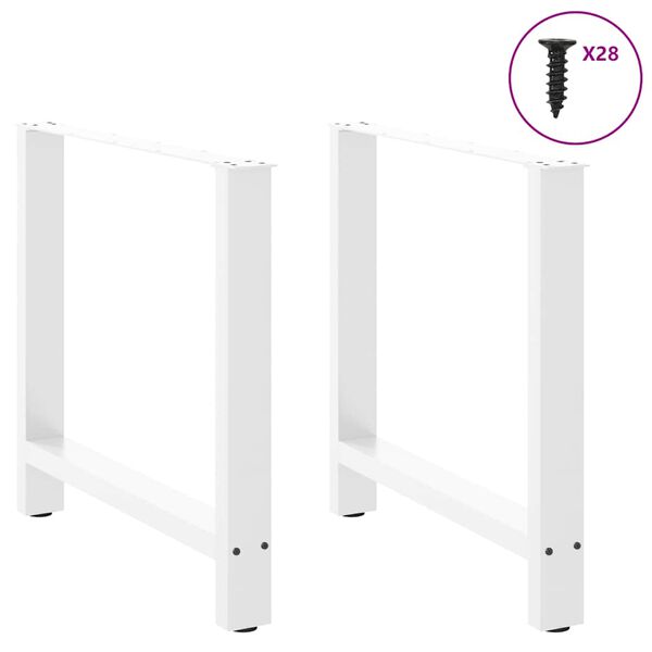vidaXL Dining Table Legs White 2 pcs 80x(72-73) cm Steel