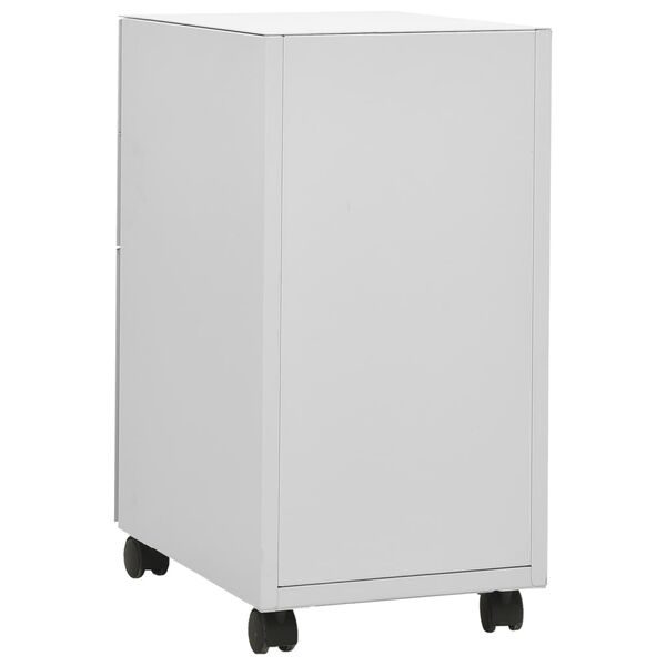 vidaXL Mobile File Cabinet Light Grey 30x45x59 cm Steel