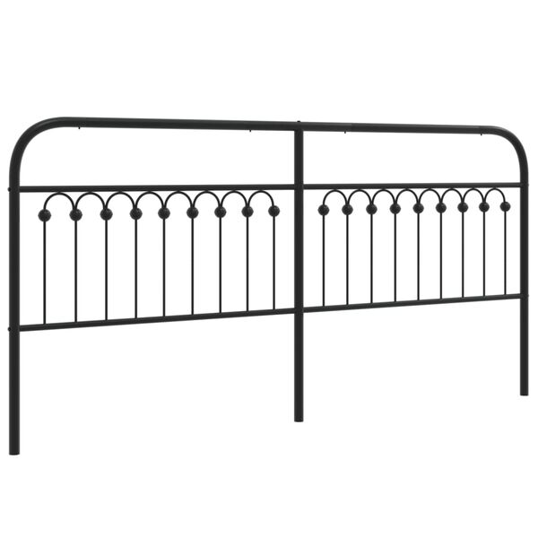 vidaXL Metal Headboard Black 200 cm