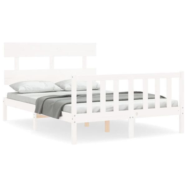 vidaXL Bed Frame without Mattress White 120x200 cm Solid Wood Pine