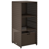 vidaXL Garden Storage Cabinet Brown 50x55x115 cm Poly Rattan
