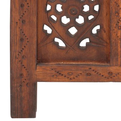 vidaXL Hand carved 3-Panel Room Divider Brown 120x165 cm Solid Mango Wood