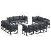 vidaXL Garden Sofa Set with Cushion 12 pcs Black Aluminium