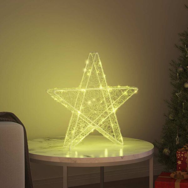 vidaXL 3D Star with 50 LEDs Warm white 55 x 53.5 x 10 cm Acrylic