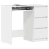 vidaXL Desk High Gloss White 90x45x76 cm Engineered Wood