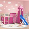 vidaXL Kids' Loft Bed with Tower without Mattress Pink 90x190 cm Single