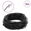 vidaXL Leather Cord Black &Oslash;1 mm x 5 m Leather