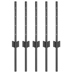 vidaXL Fence Post 5 pcs Grey 40 cm Steel