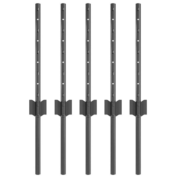 vidaXL Fence Post 5 pcs Grey 40 cm Steel