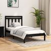 vidaXL Bed Frame without Mattress Black 75x190 cm Small Single Solid Wood