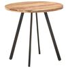 vidaXL Dining Table | Natural wood, Black | Solid Acacia wood, Iron | Medium