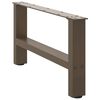vidaXL Coffee Table Legs Natural Steel 2 pcs 60x(30-31) cm Steel