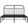 vidaXL Metal Bed Frame without Mattress with Headboard Black 140x200cm