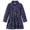 vidaXL Kids' Dress with Long Sleeves Navy 128