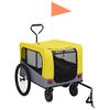 vidaXL 2-in-1 Pet Bike Trailer & Jogging Stroller Yellow and Grey