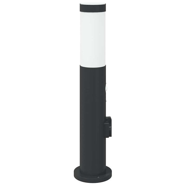 vidaXL Bollard Light with Sensor&Outlet 50 cm Stainless Steel IP44