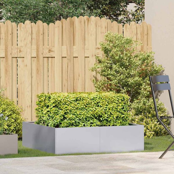 vidaXL Planter 100x100x30 cm Galvanised Steel