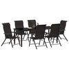 vidaXL Garden Dining Set 7 pcs Black coffee Poly rattan
