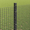 vidaXL Fence with Post Grey 1.2 x 50 m Steel and PVC
