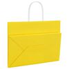 vidaXL Paper Bags 250 pcs with Handles Yellow 32x17x25 cm