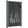 vidaXL Garden Gate Anthracite 100x125 cm Steel Grass Design