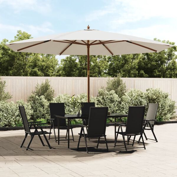 vidaXL Garden Parasol with Wooden Pole Sand 400x273 cm