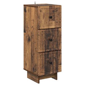 vidaXL Drawer Cabinet Old Wood 33 x 34.5 x 90 cm Engineered Wood
