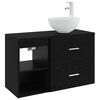 vidaXL Bathroom Furniture Set 2 pcs Black Oak Engineered Wood